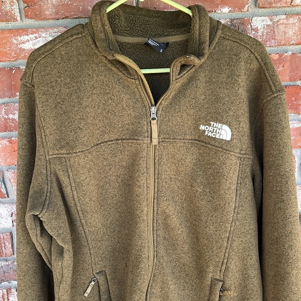 The North Face Forest Green Full-Zip knit Jacket Size XL - Picture 2 of 7